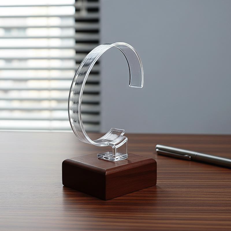 Wooden C-Shaped Watch Holder J - Jewelry And Watches Inc ulasan dan harga